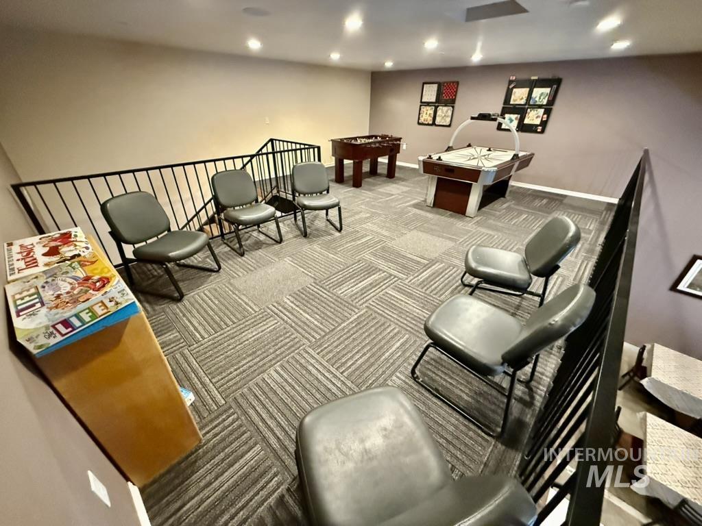 Playroom featuring recessed lighting and billiards table