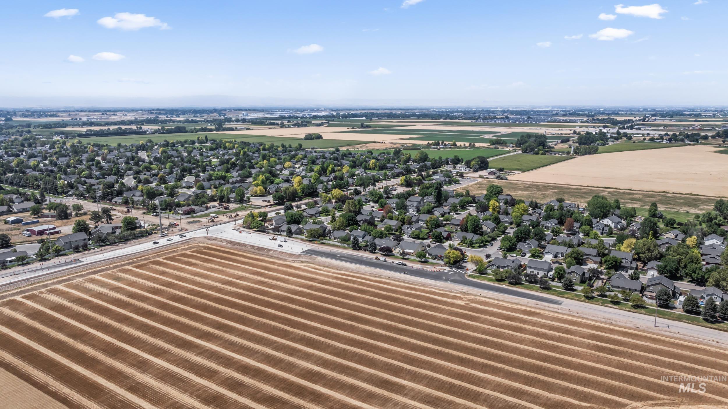 Aerial view of residential area
