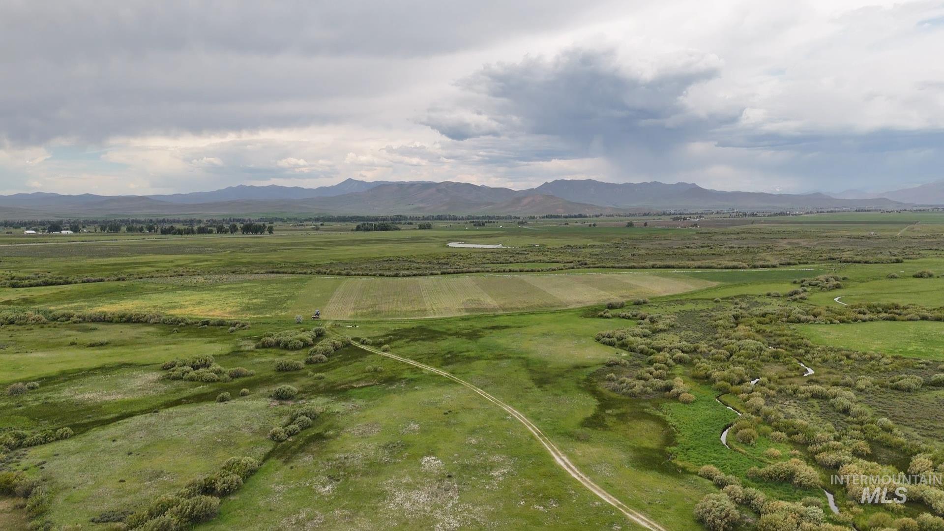 View of mountain background with rural landscape