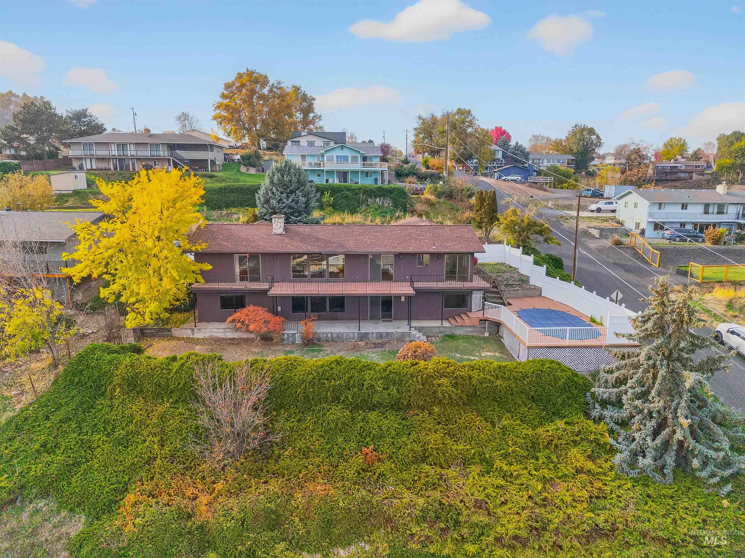 Aerial view of residential area