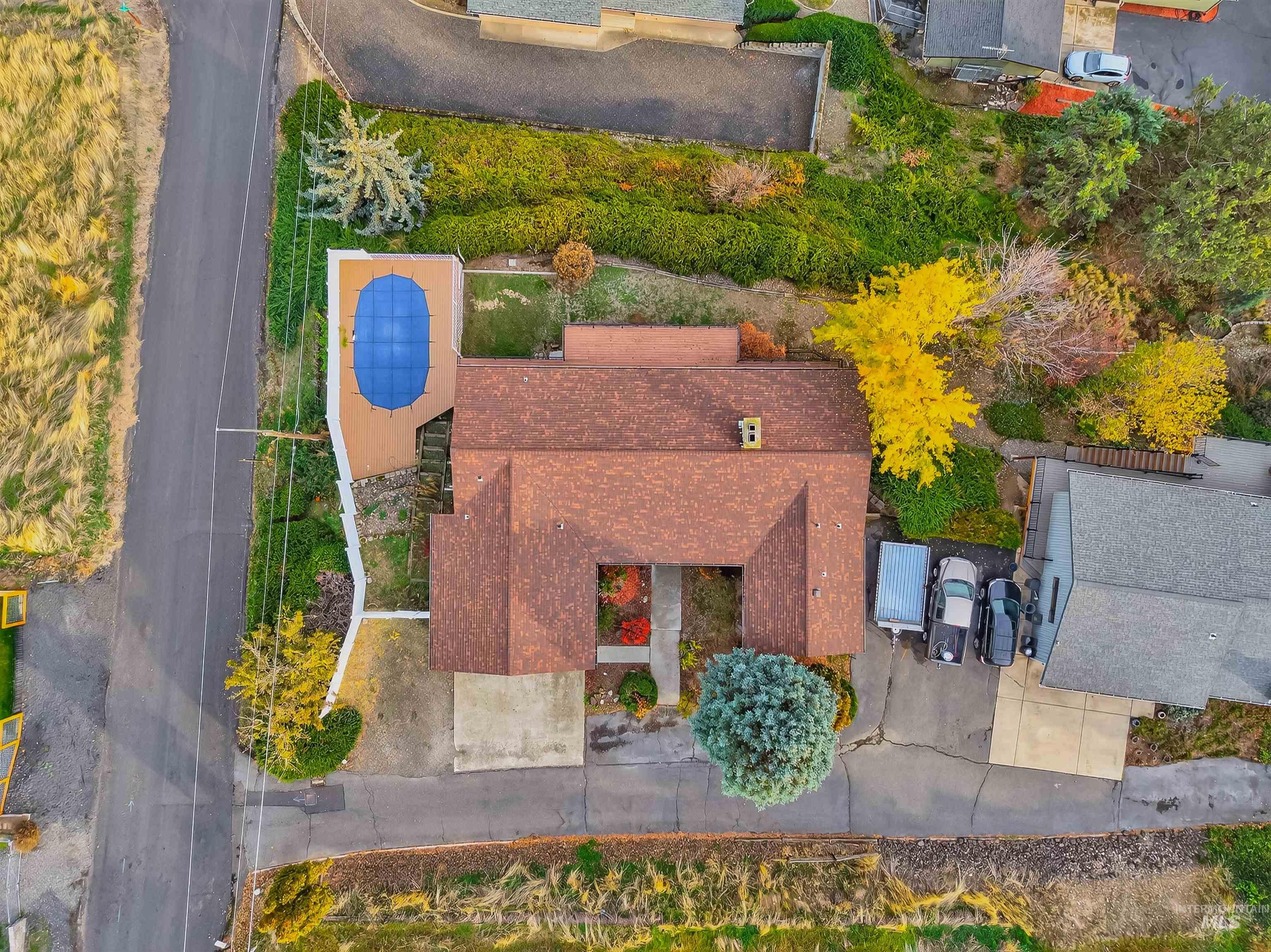 View from above of property