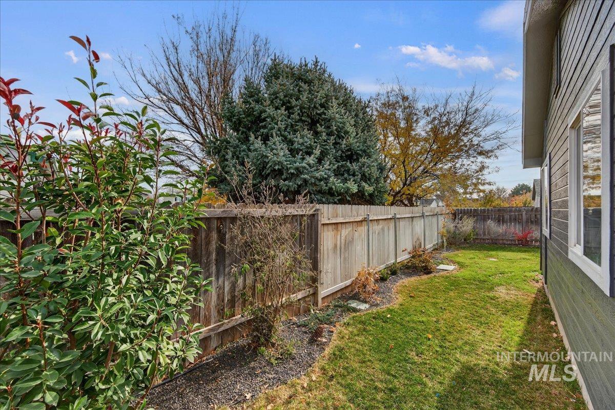 View of fenced backyard