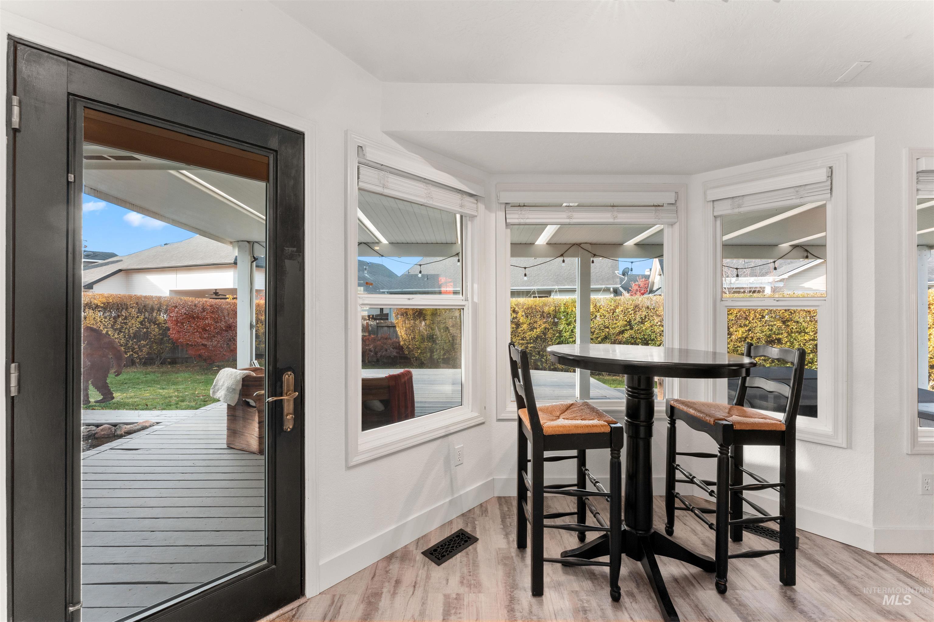 Sun filled breakfast nook.