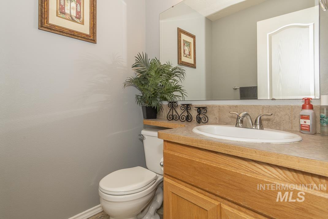 Bathroom with vanity and toilet
