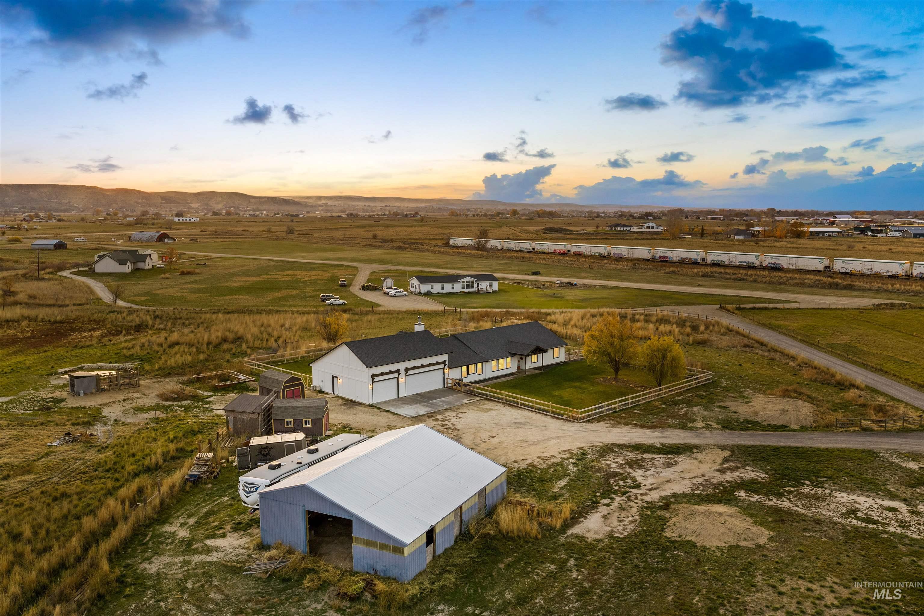 Aerial view of sparsely populated area