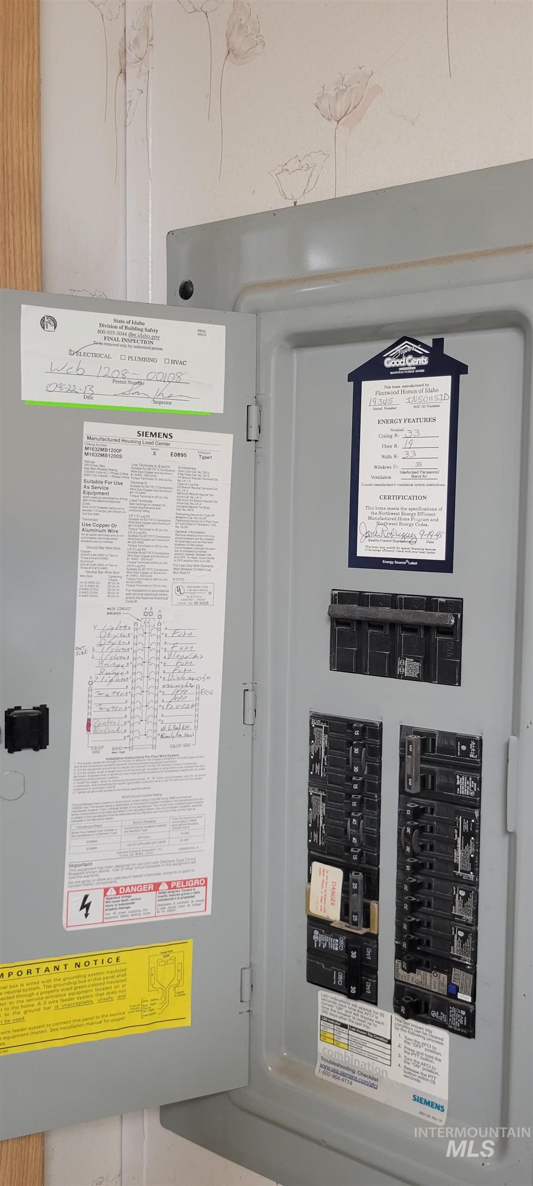 Utility room with electric panel