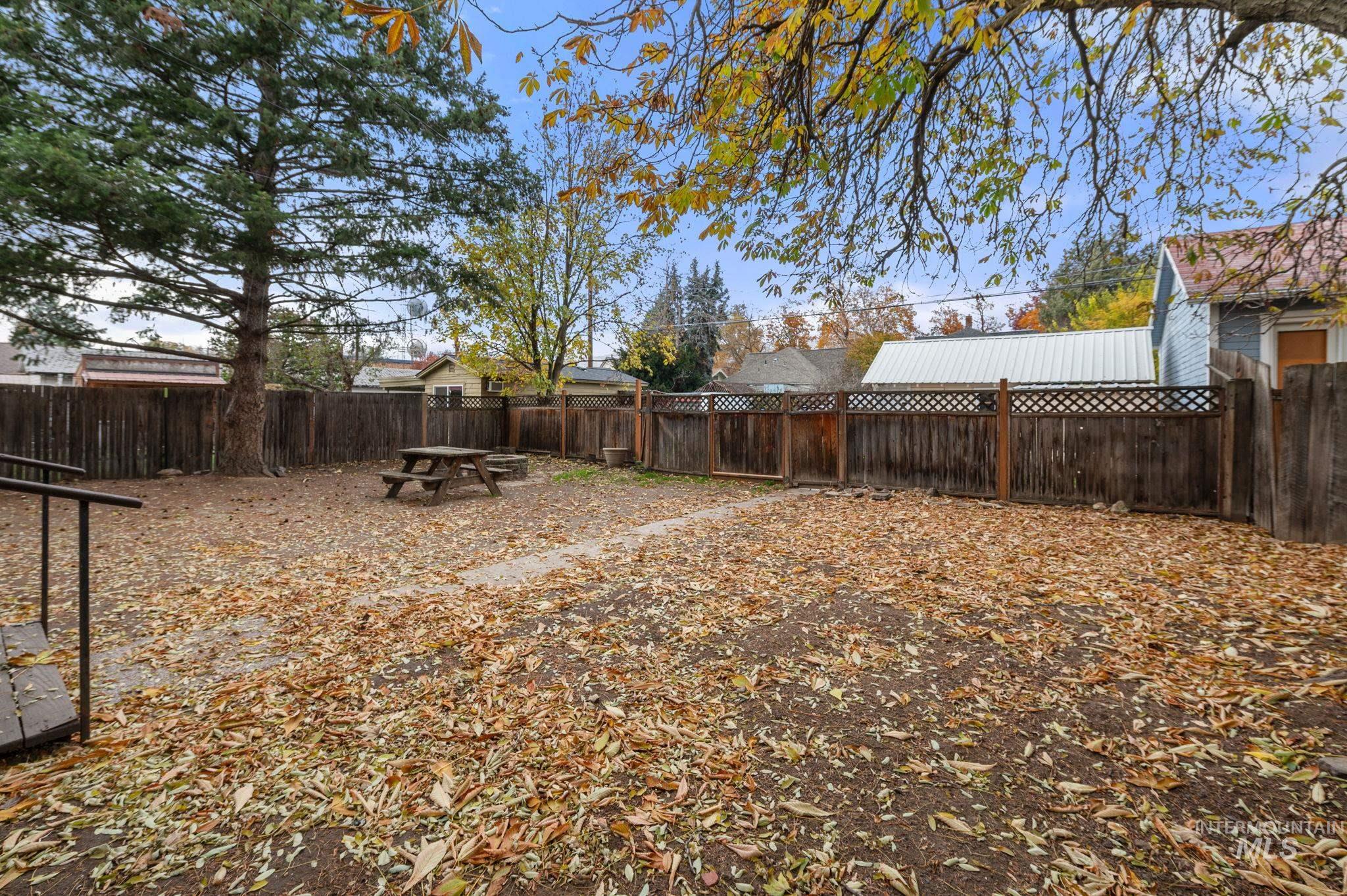 View of fenced backyard