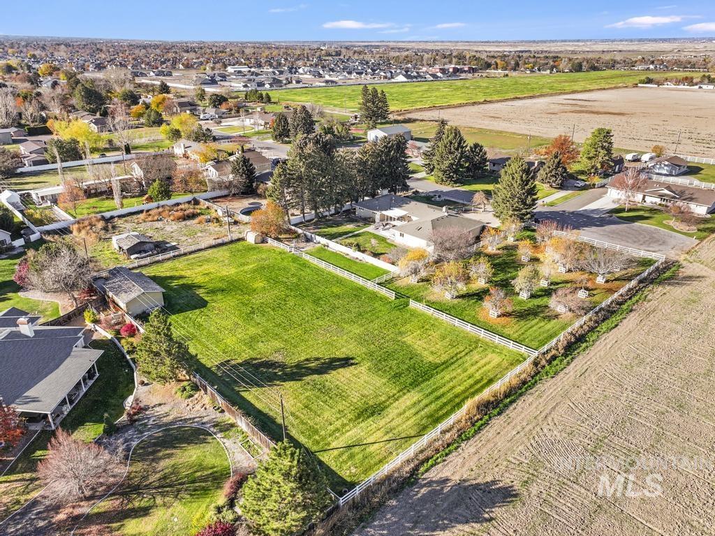 Aerial view of residential area