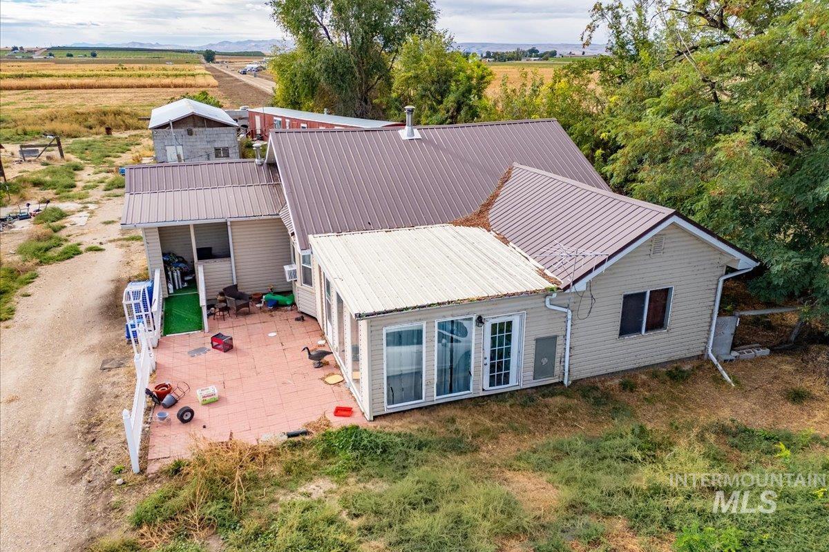 Aerial view of sparsely populated area