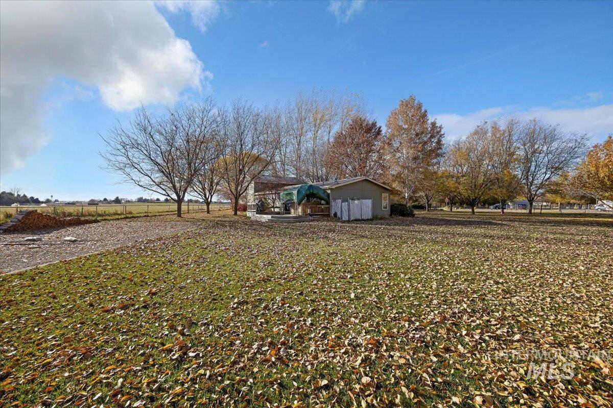 View of grassy yard featuring a view of countryside