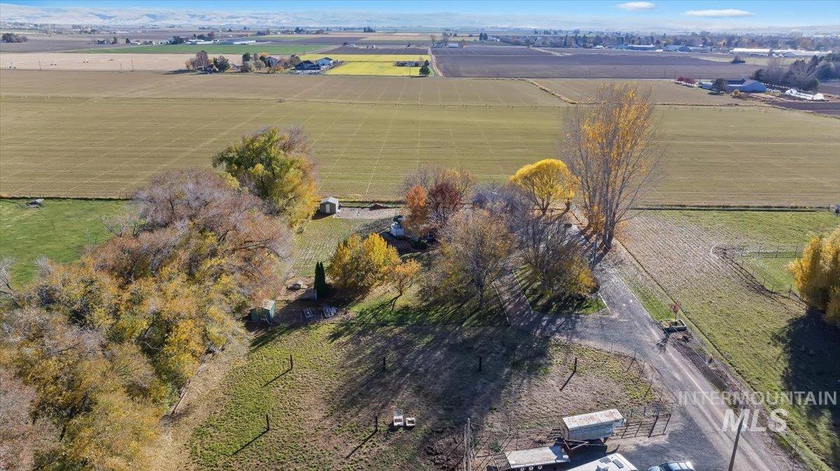 Aerial view of property's location with rural landscape