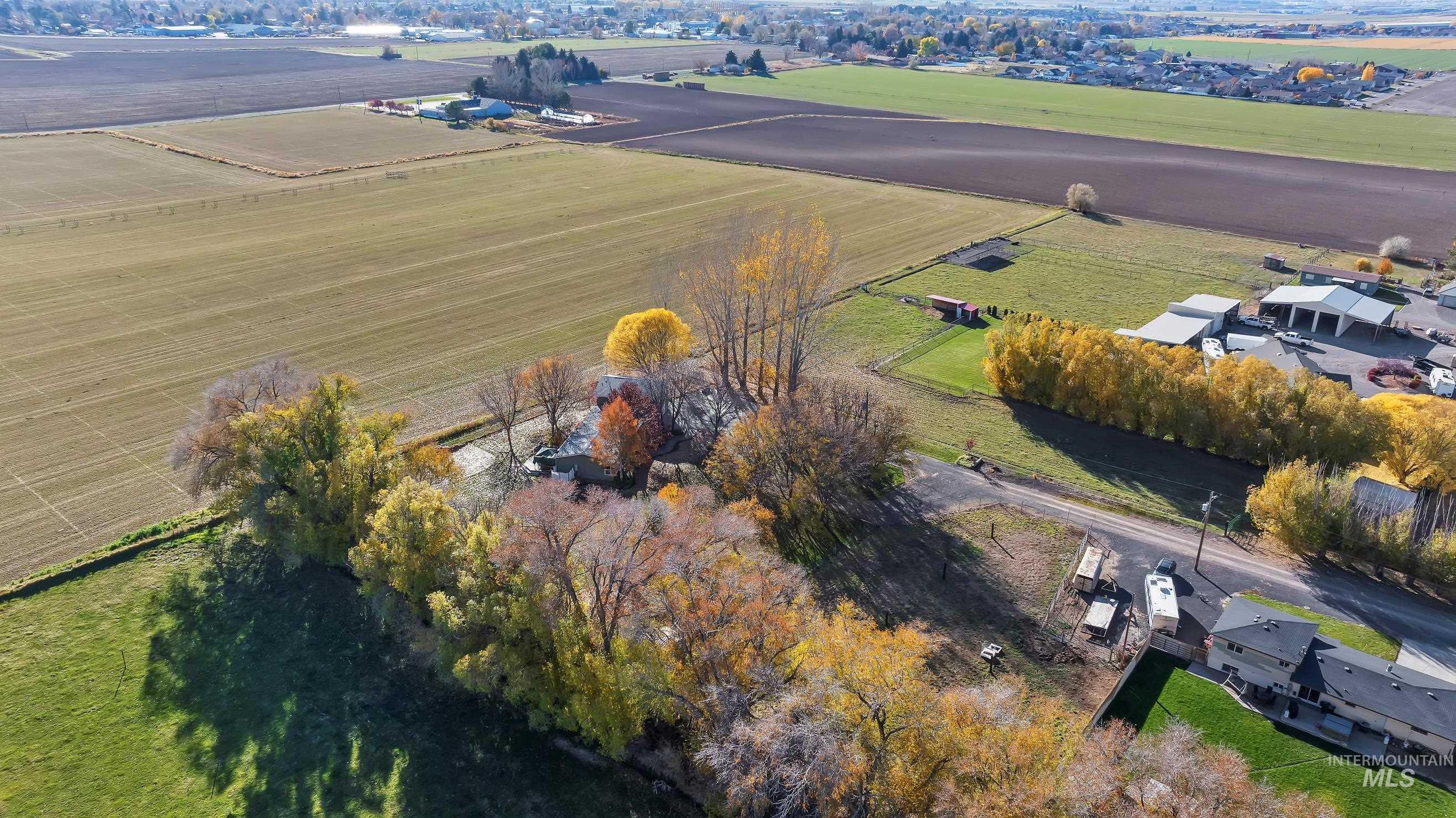 Aerial view of property's location with rural landscape