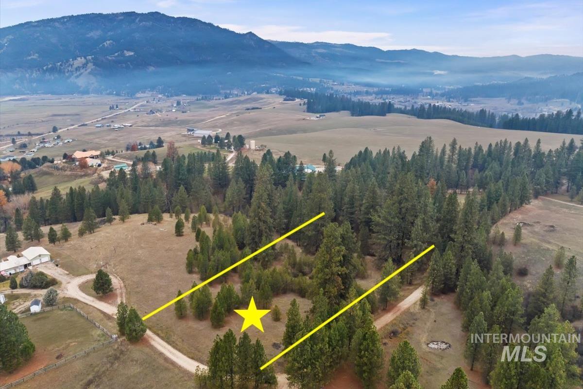 Aerial view of a mountainous background