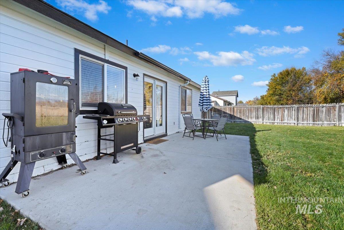 View of patio / terrace featuring grilling area and french doors