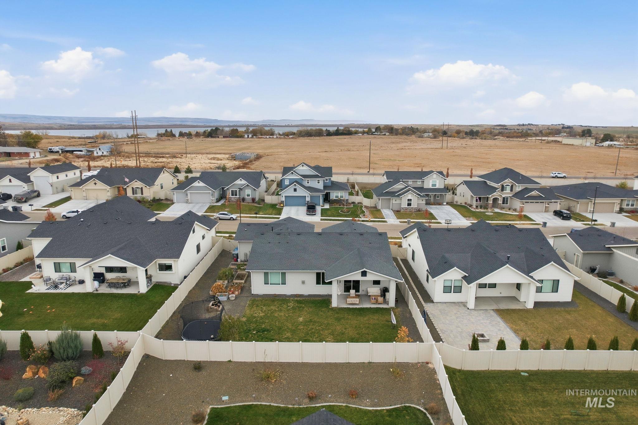 Aerial view of residential area