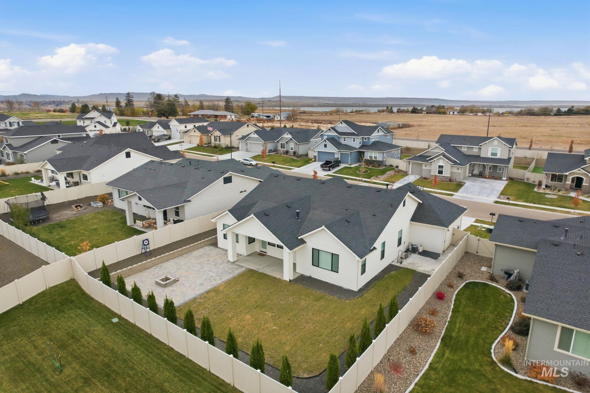 Aerial view of residential area