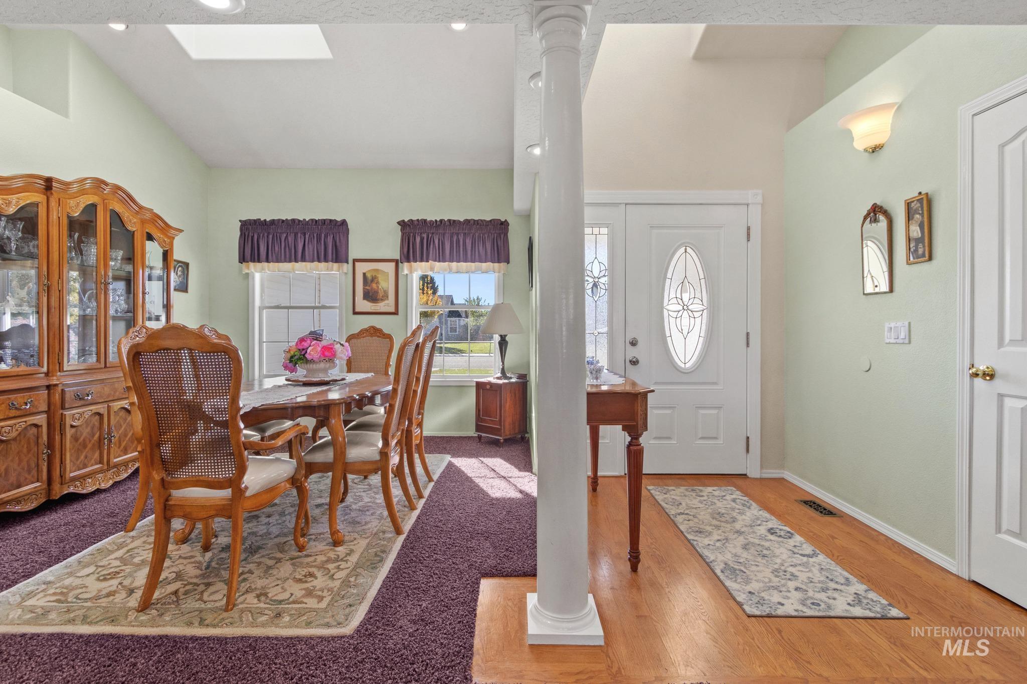 Foyer entrance featuring recessed lighting and light wood-type flooring