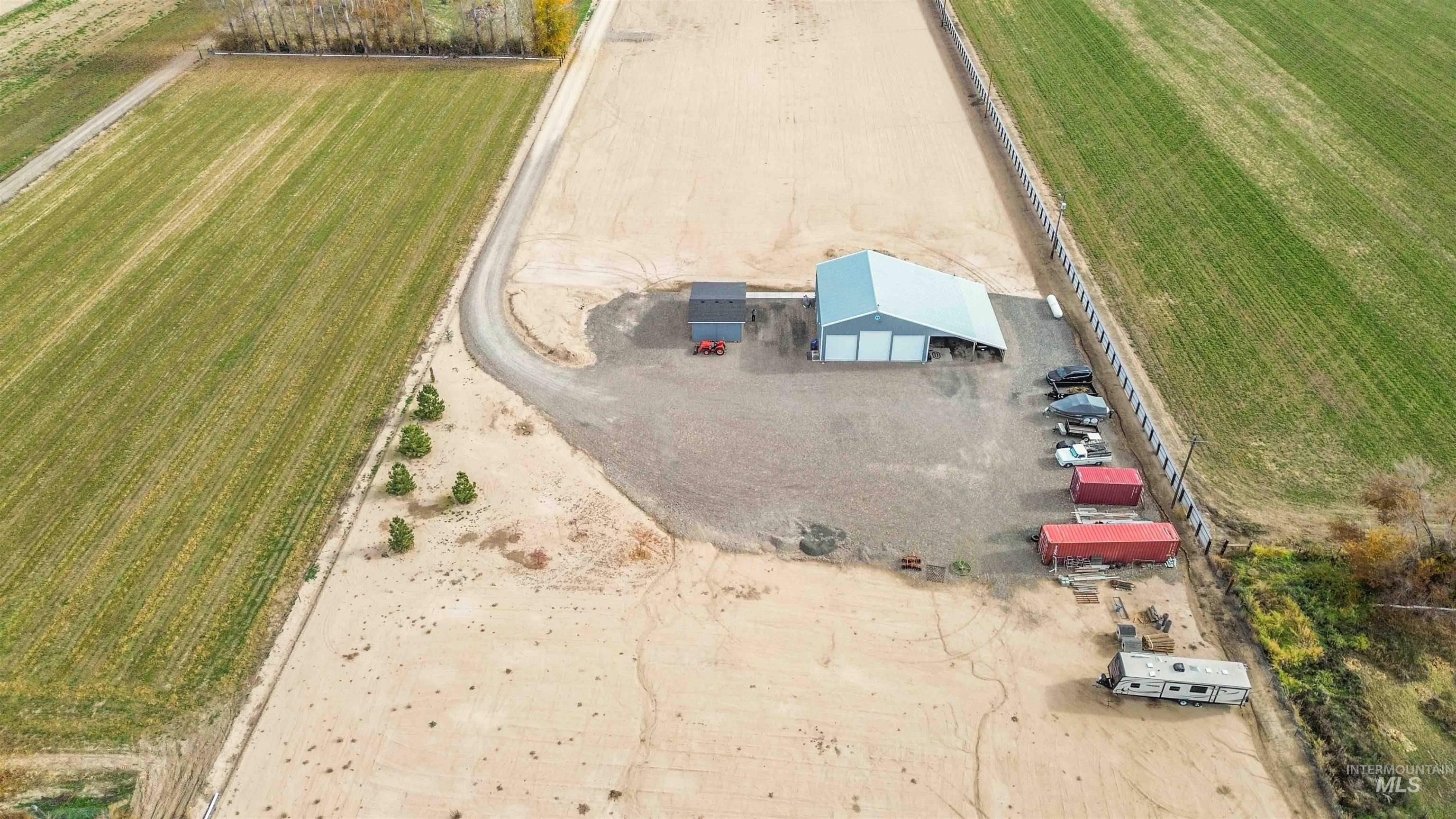 Overview of rural landscape with abundant farmland