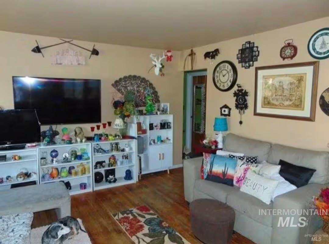 Living room with wood finished floors
