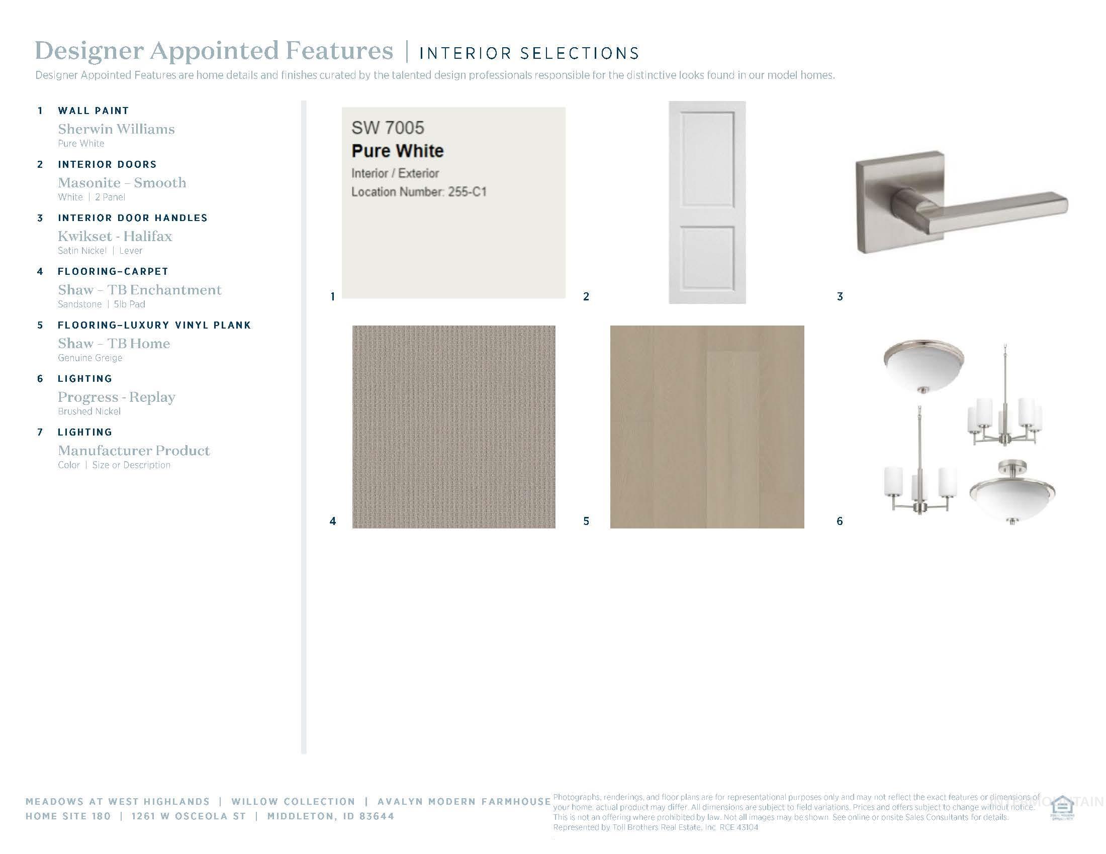View of miscellaneous listing collateral