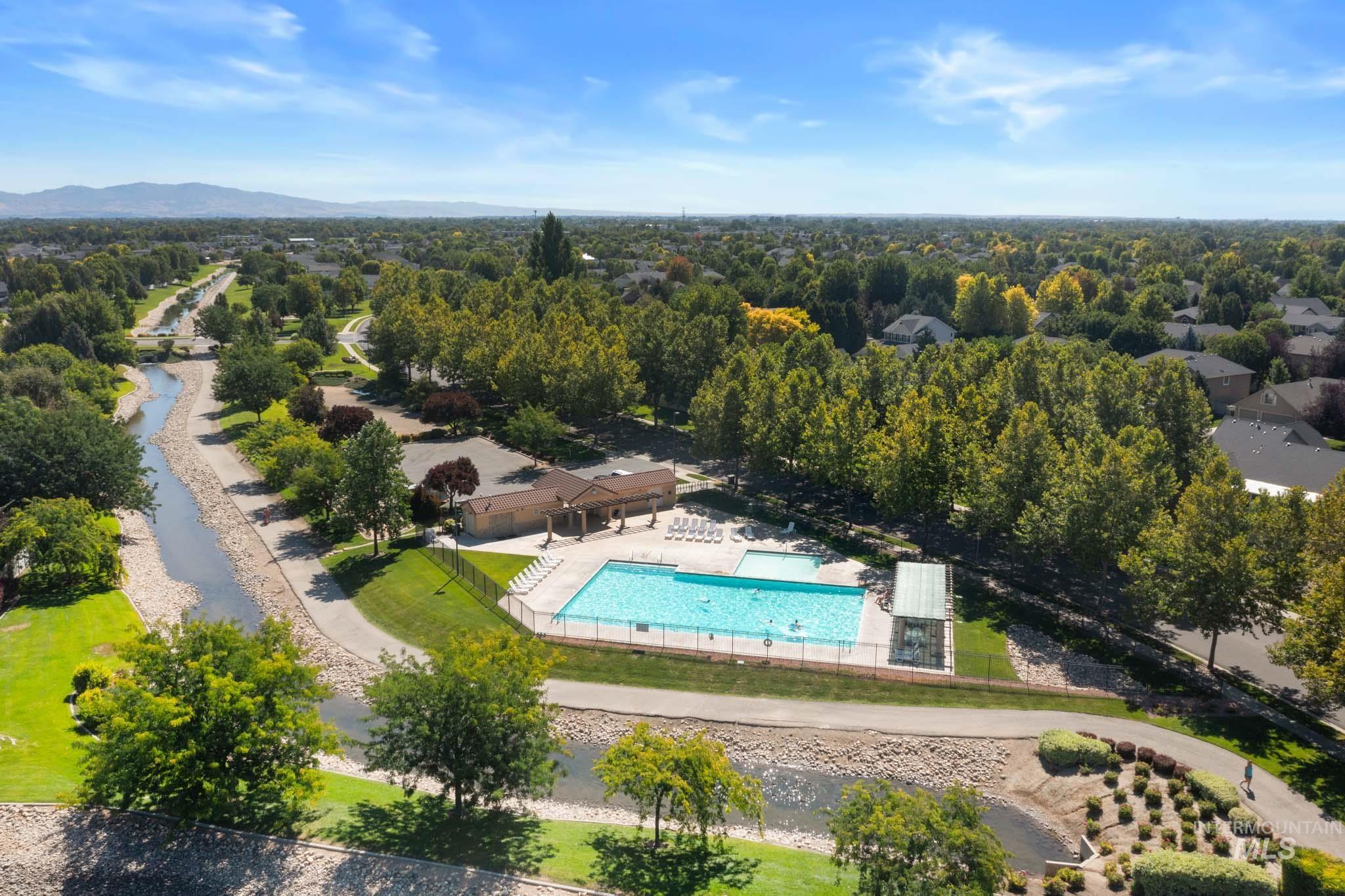 One of two community pools