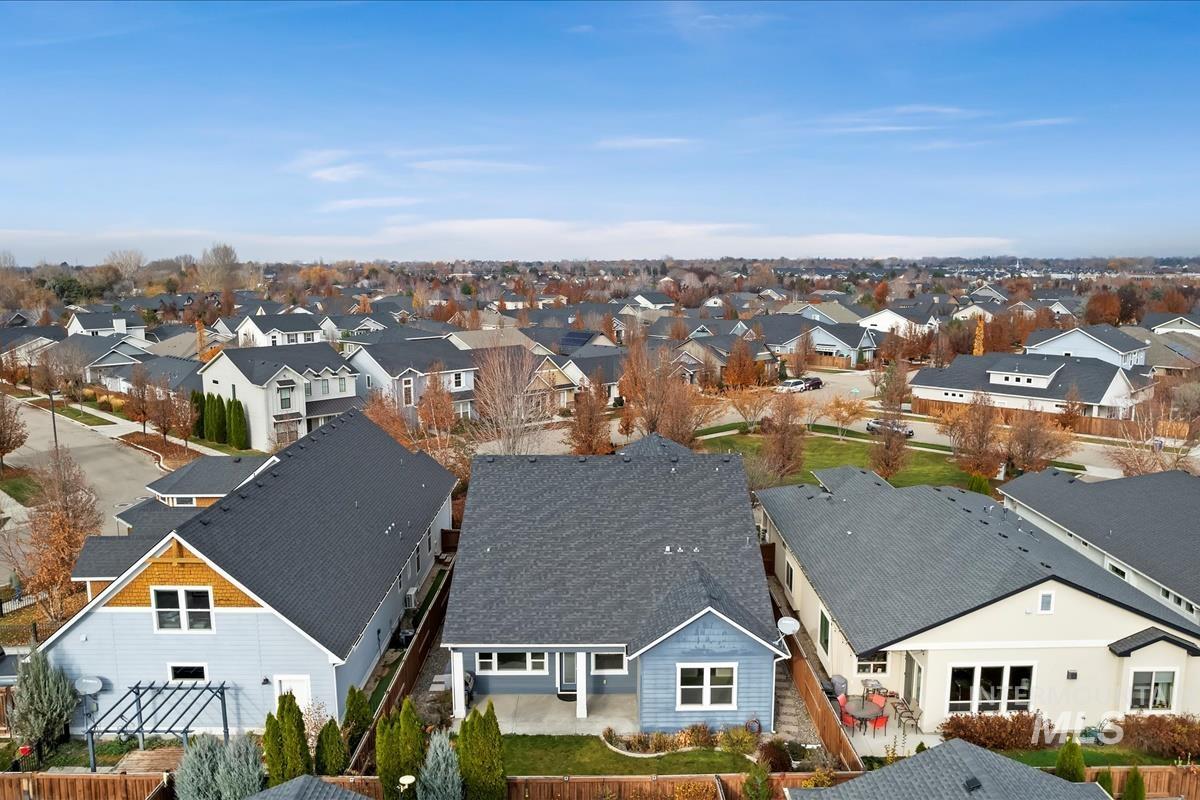 Aerial view of residential area