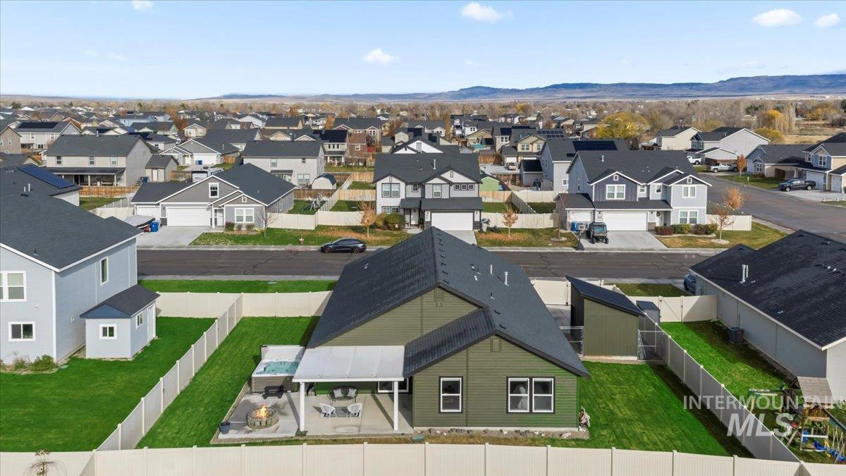 Aerial view of residential area