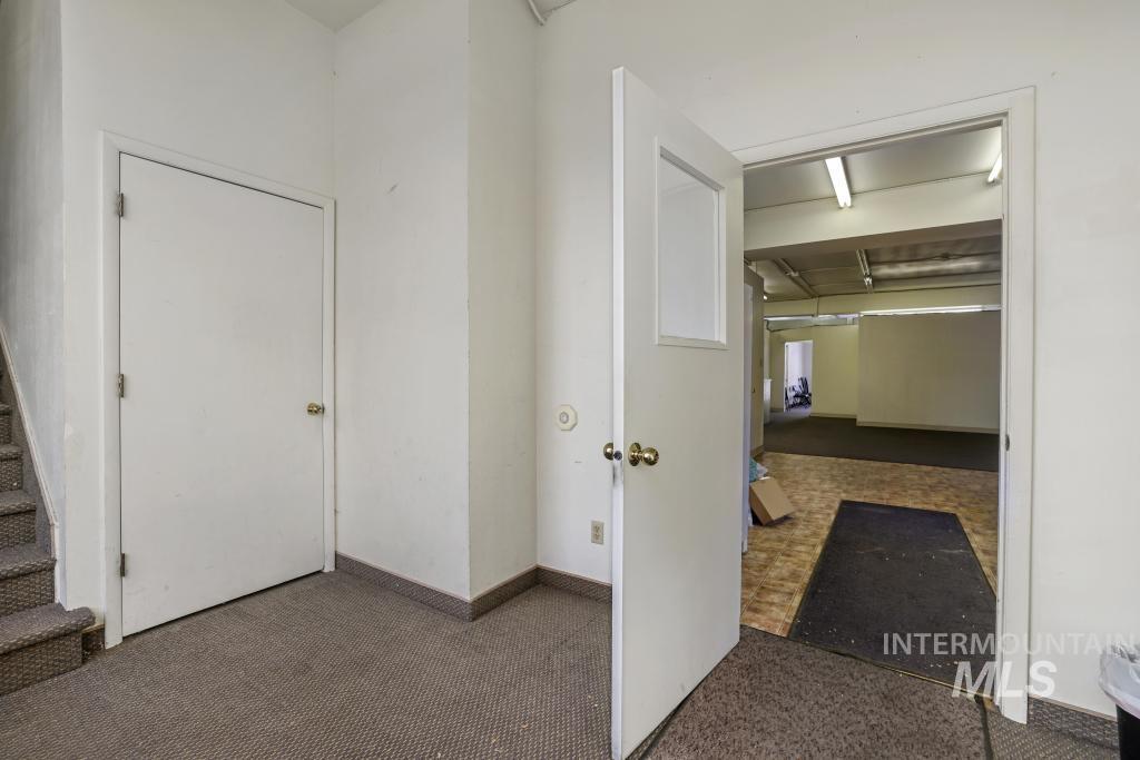 Hall with carpet flooring