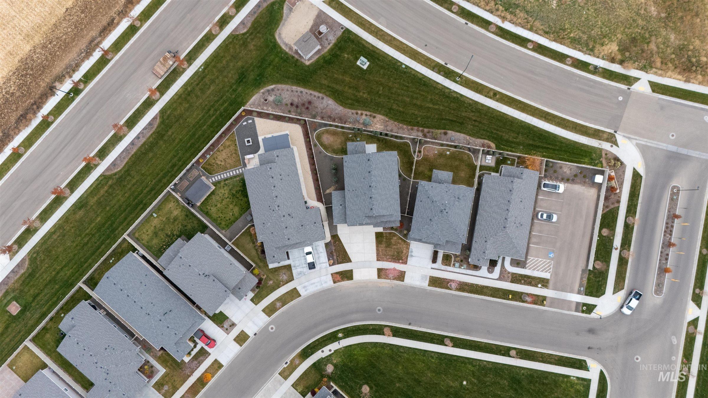 Aerial view of residential area