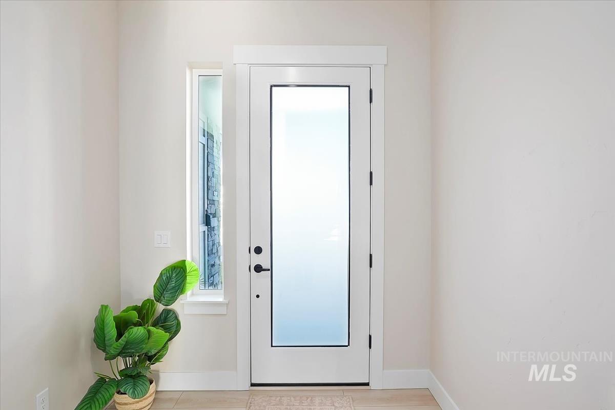 Doorway with baseboards