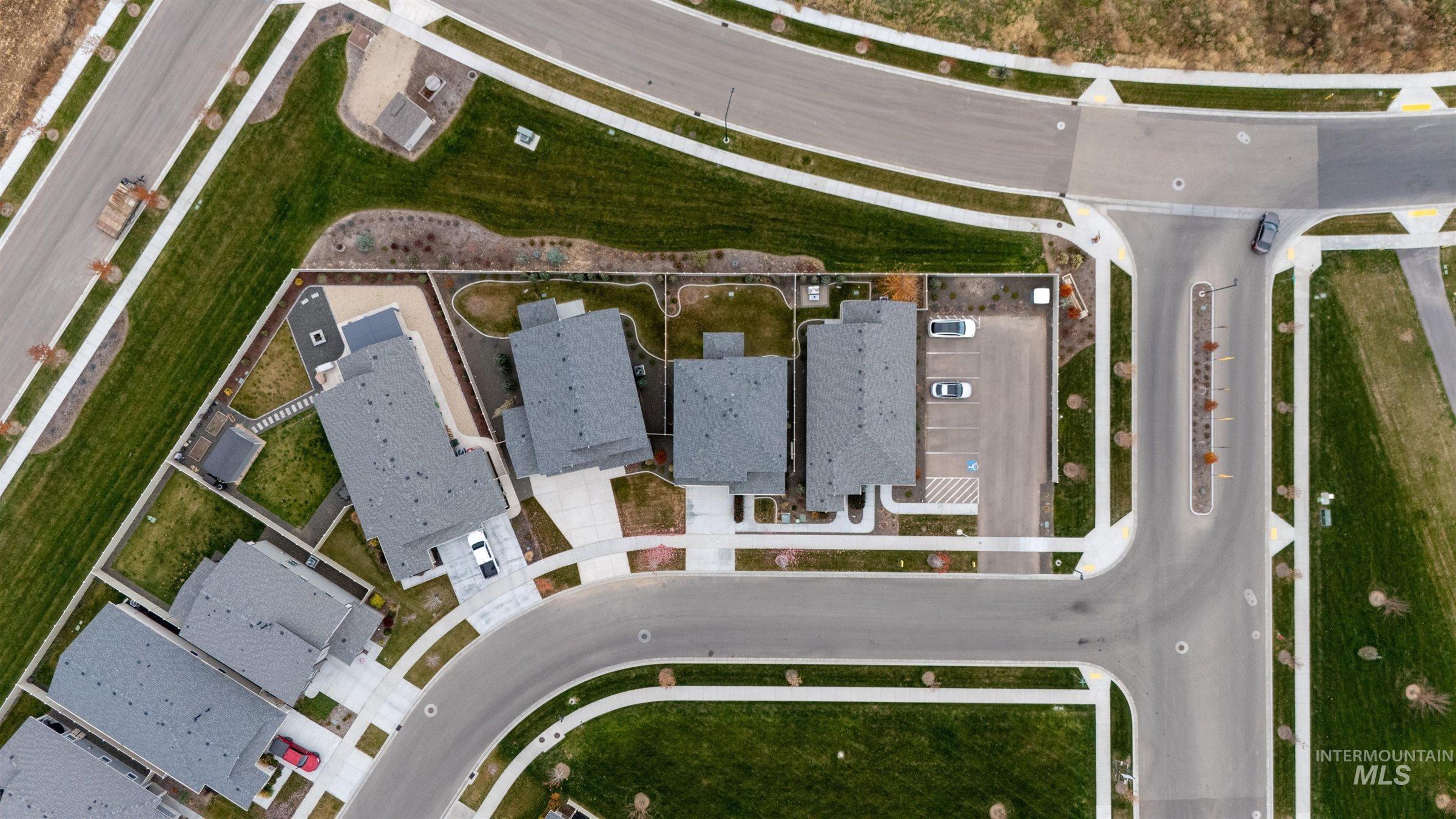 Aerial view of residential area