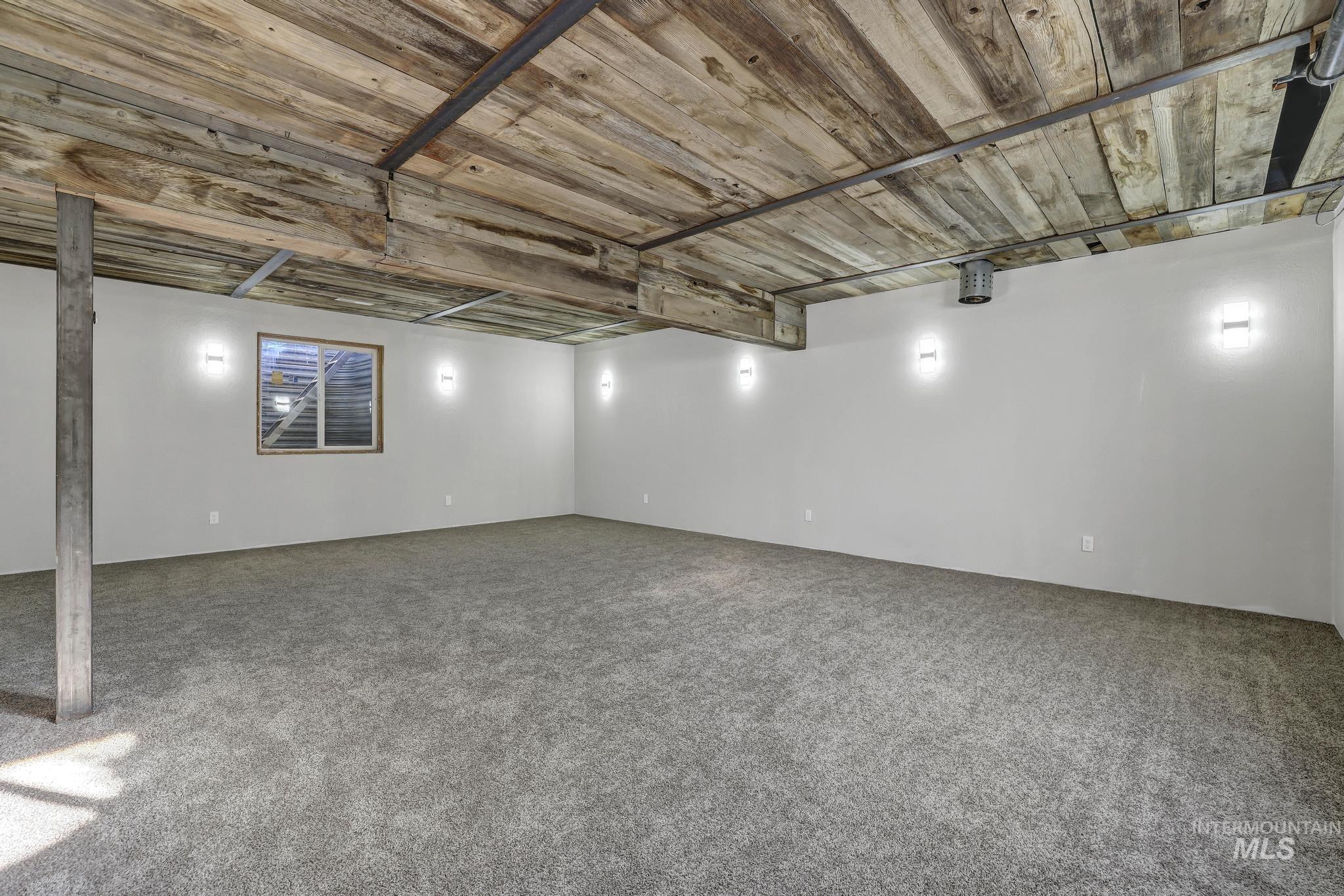 Below grade area with carpet flooring