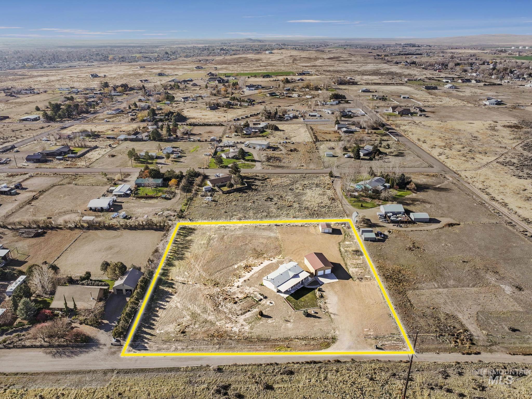 View of rural area featuring property parcel outlined and a desert landscape
