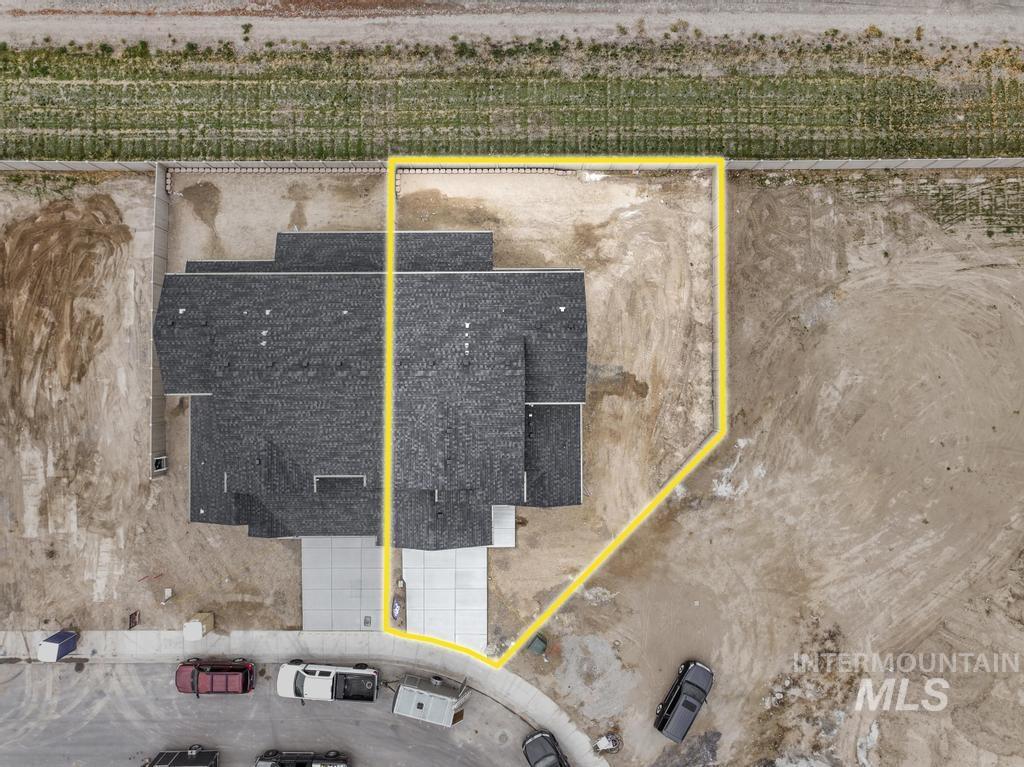 Aerial view of property's location featuring property boundaries highlighted
