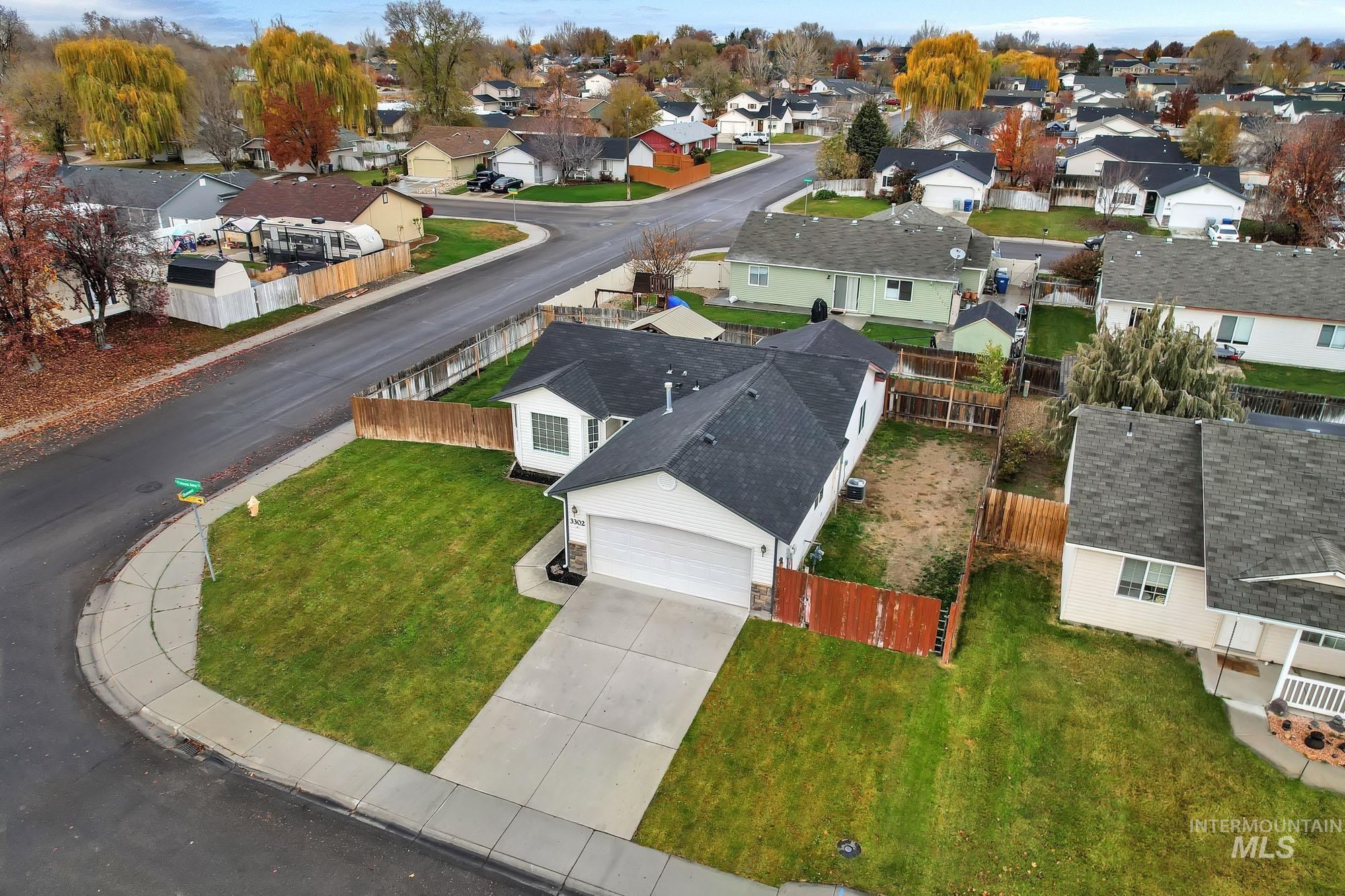 Aerial view of residential area