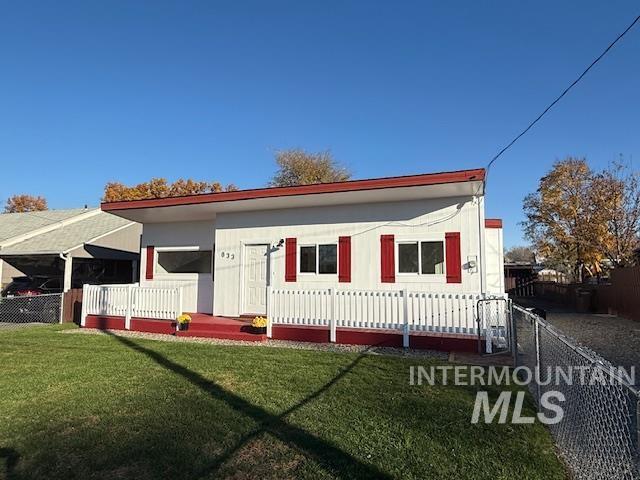 View of front of home with a deck