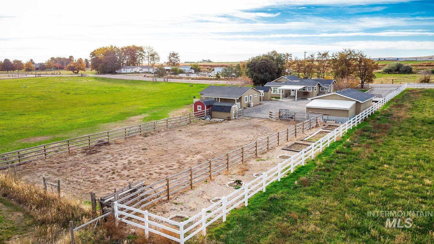 Overview of rural landscape with agricultural land