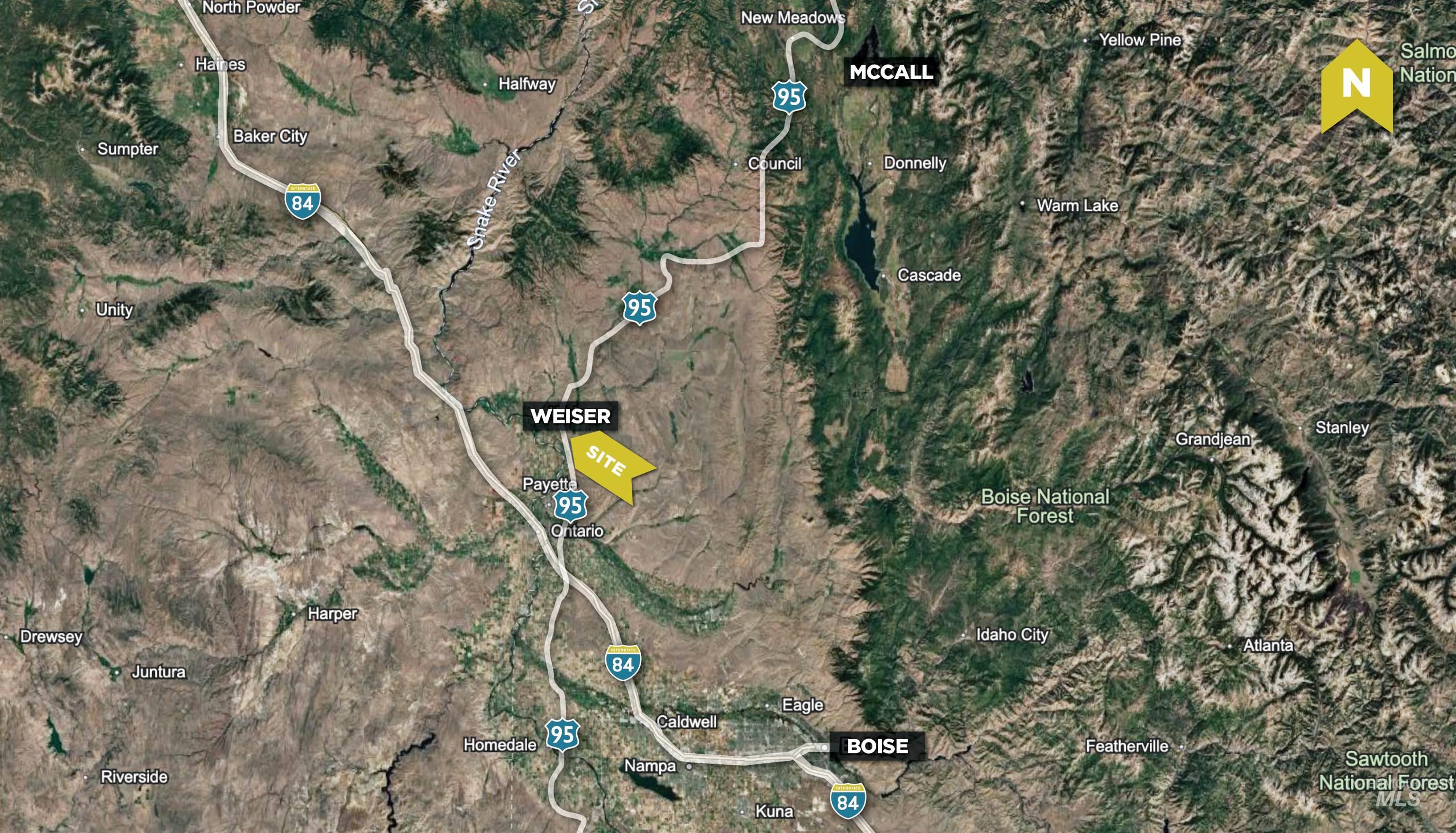 Aerial view of property's location