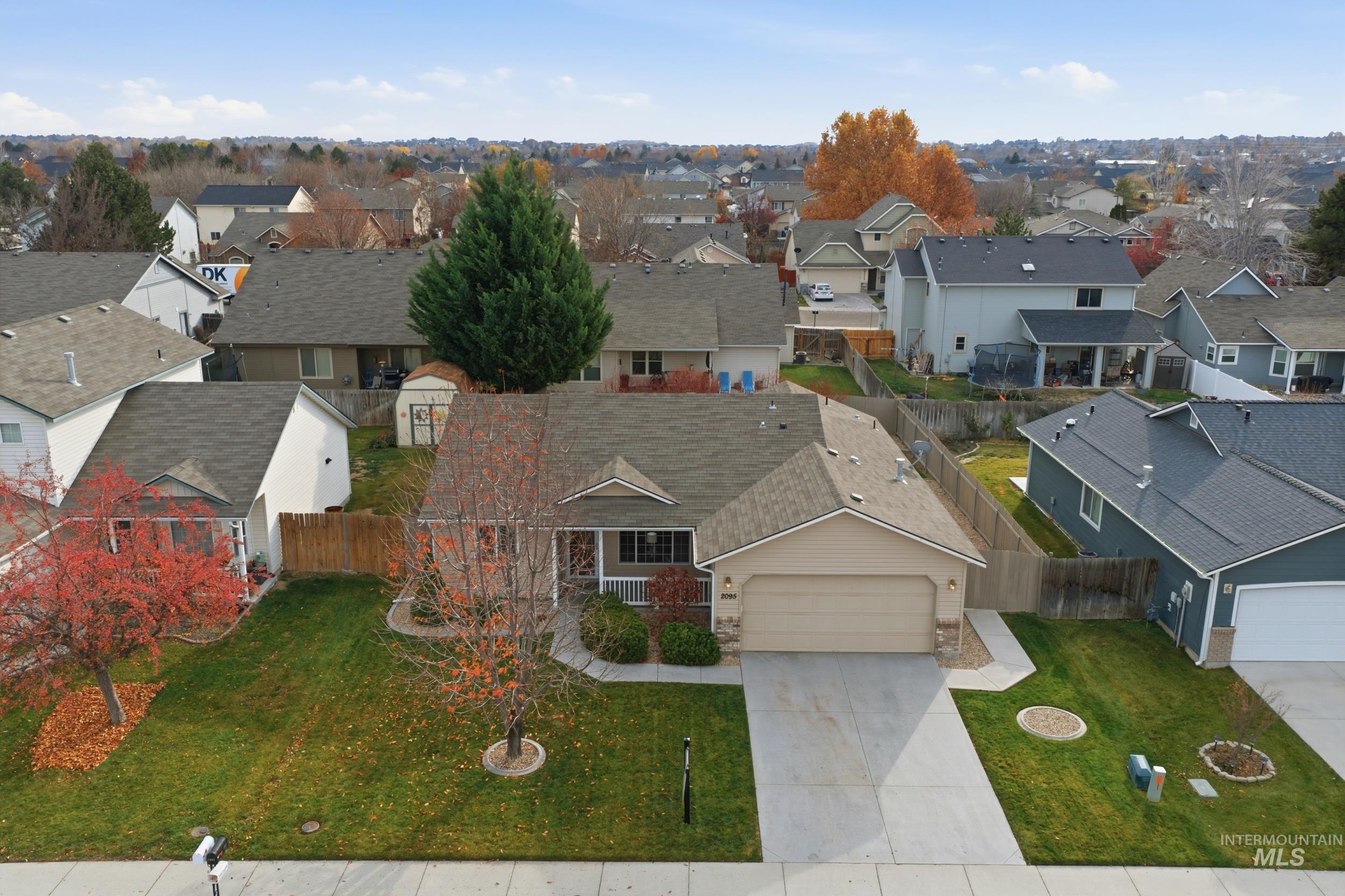 Aerial view of residential area
