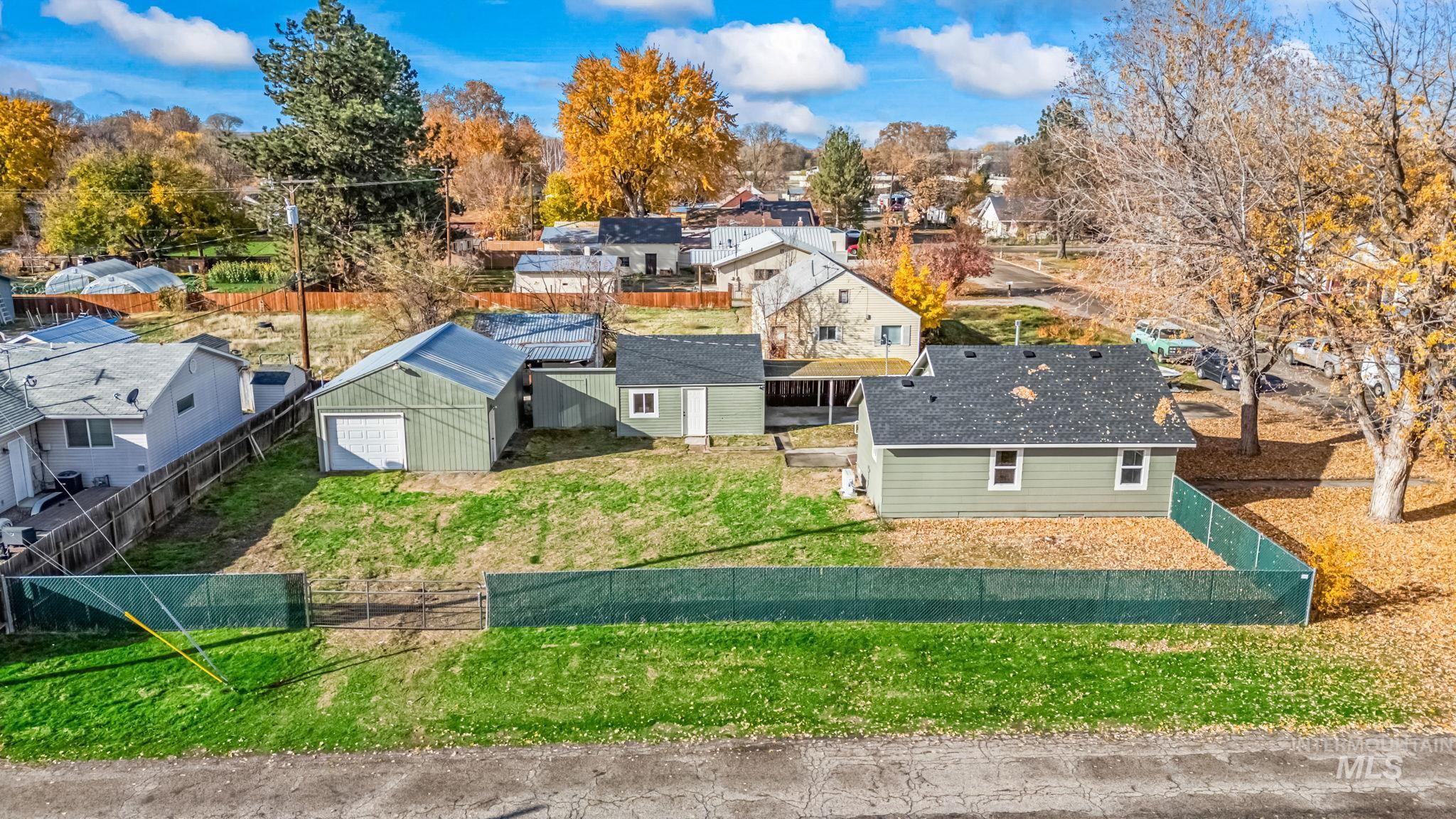 Aerial view of residential area