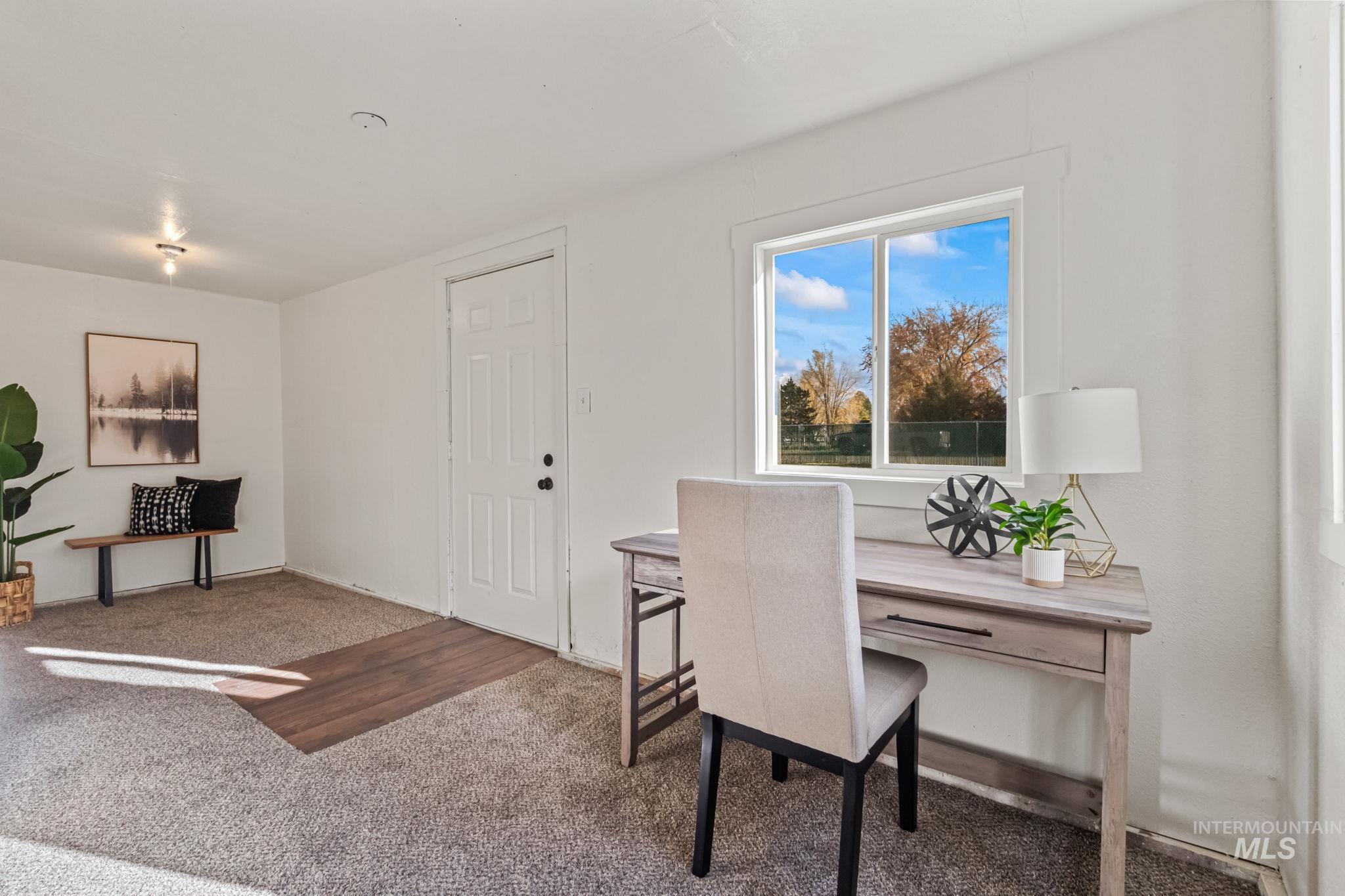 Office space with carpet