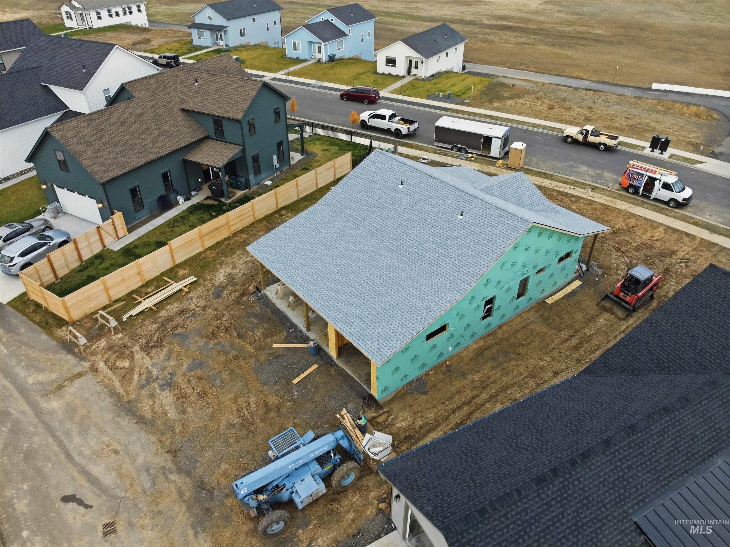 Aerial view of residential area