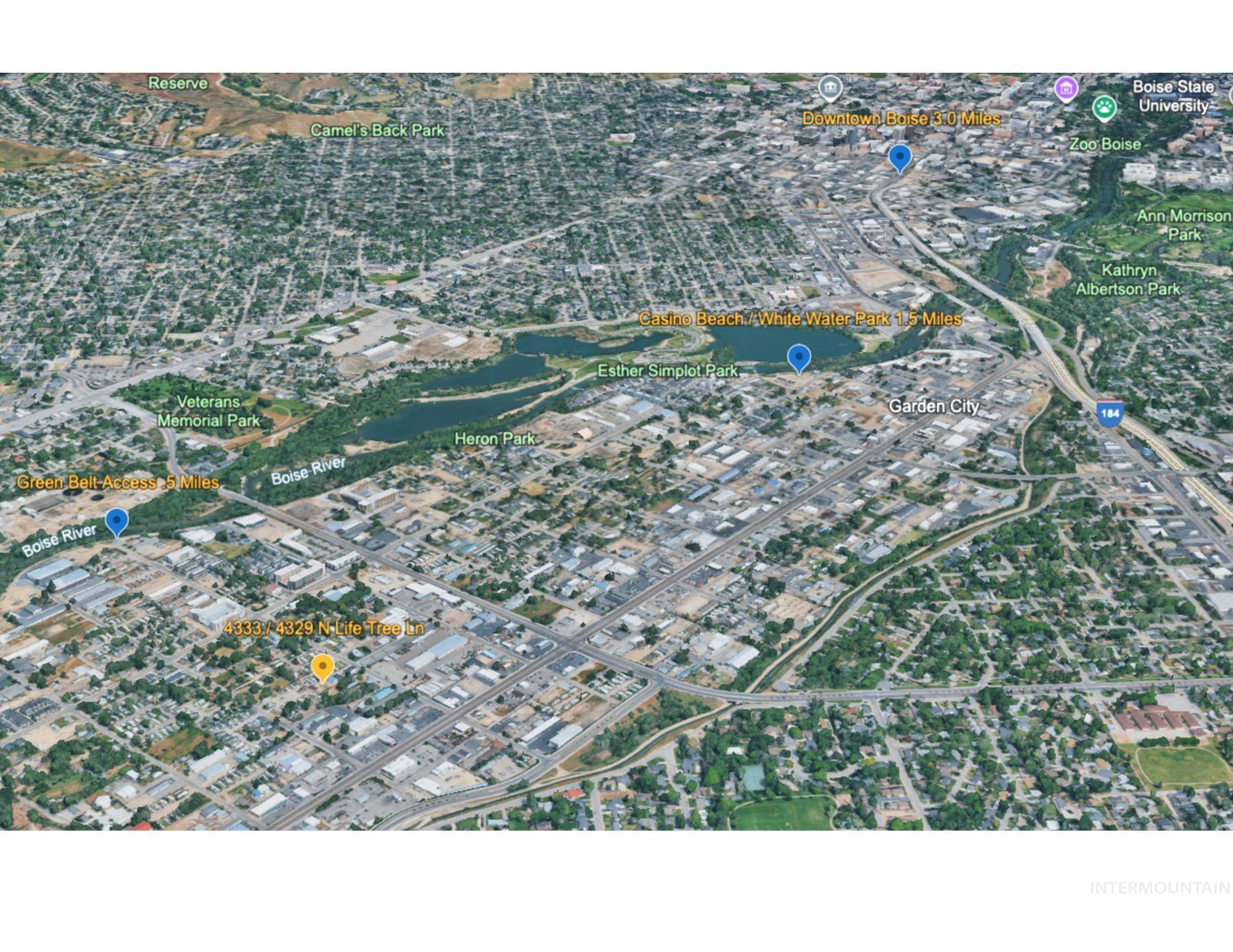 Aerial map of property and surrounding area