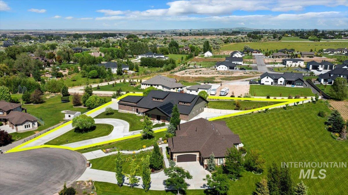 Aerial view of residential area