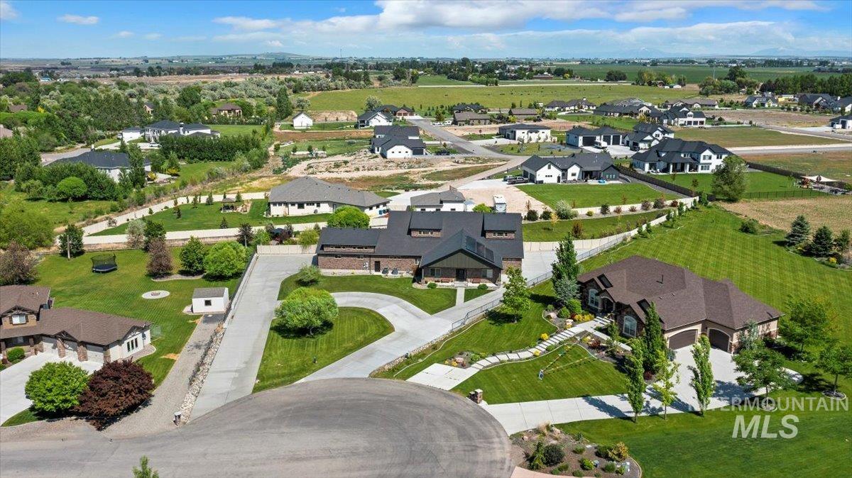Aerial view of residential area