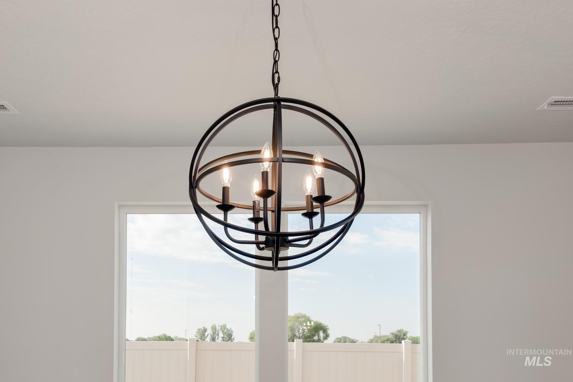 Detailed view of a chandelier