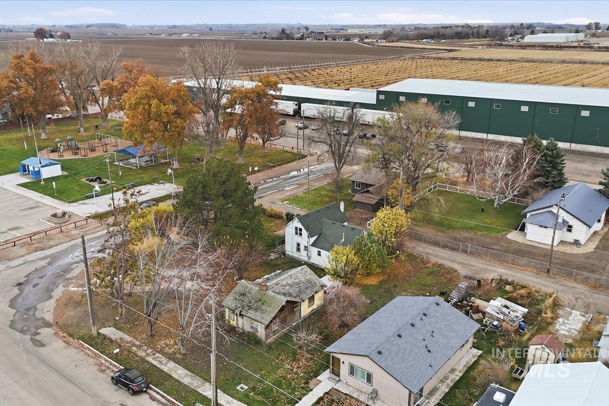 Aerial perspective of suburban area