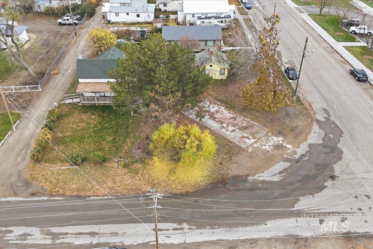 Aerial perspective of suburban area