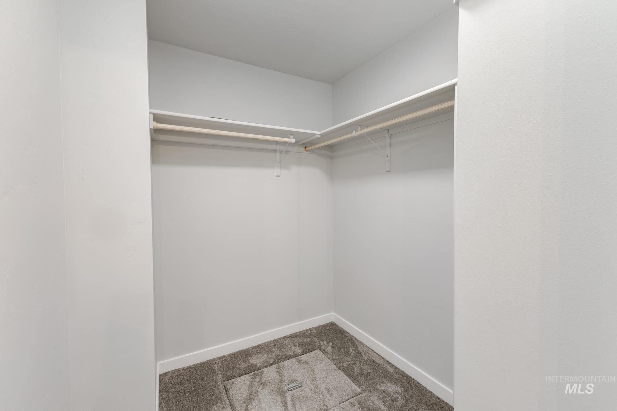Spacious closet with carpet floors