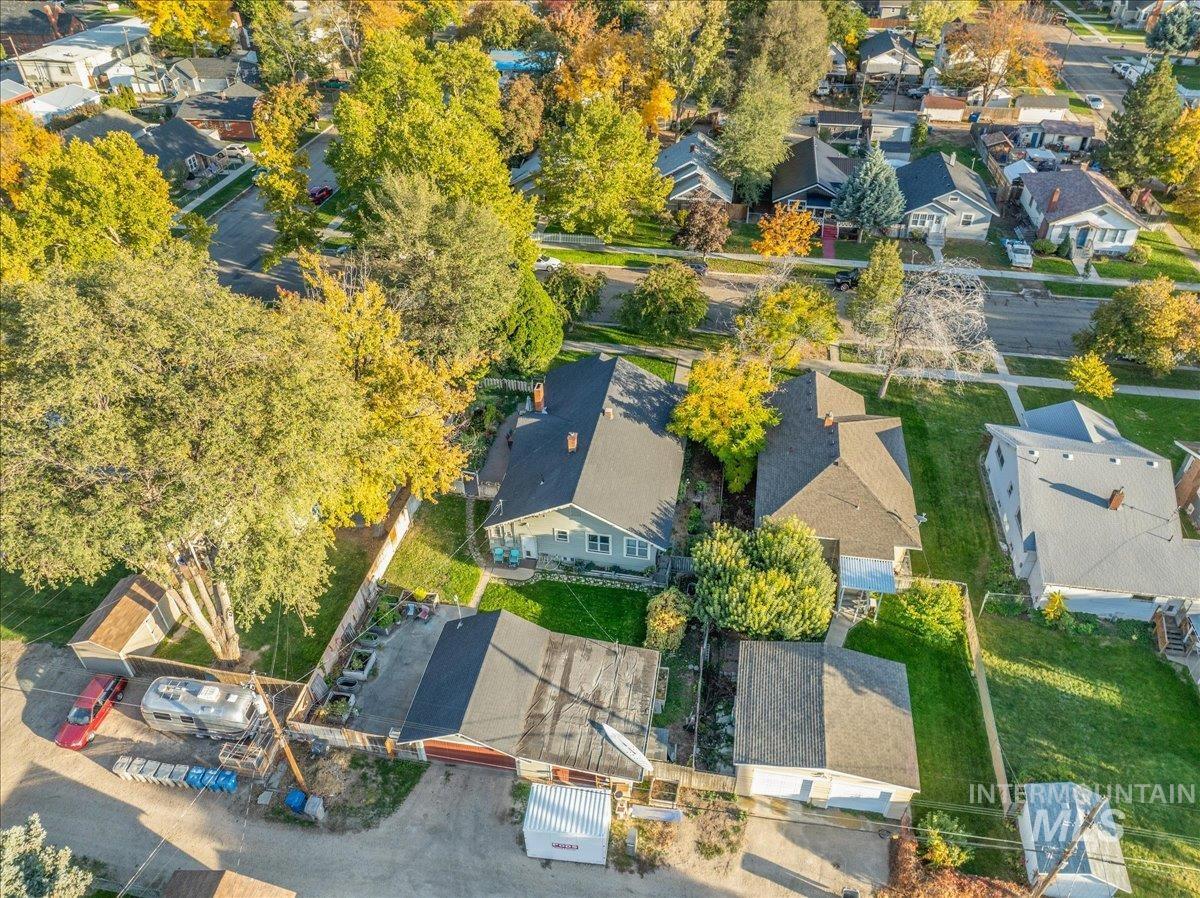 Aerial perspective of suburban area